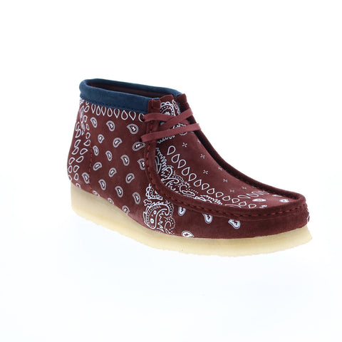 Clarks Wallabee Boot Bandana 26168826 Mens Red Suede Lace Up Chukkas Boots