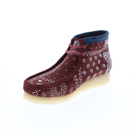 Clarks Wallabee Boot Bandana 26168826 Mens Red Suede Lace Up Chukkas Boots
