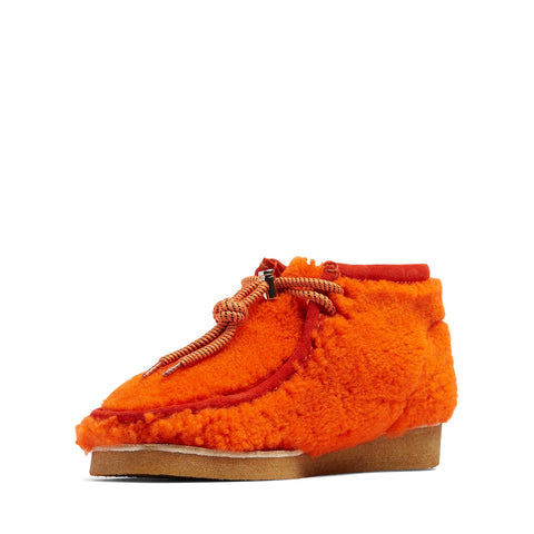Clarks Wallabee Boot Moncler 1952 Orange Shearling Mens Orange Chukkas Boots