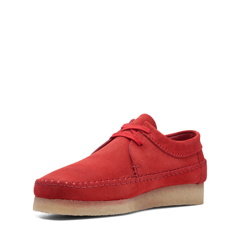 Clarks Weaver 26169441 Mens Red Suede Oxfords & Lace Ups Casual Shoes