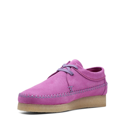 Clarks Weaver 26169442 Mens Pink Suede Oxfords & Lace Ups Casual Shoes