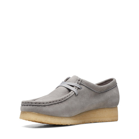 Clarks Wallabee 26169921 Womens Gray Leather Oxfords & Lace Ups Casual Shoes