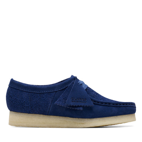 Clarks Wallabee 26172723 Womens Blue Suede Oxfords & Lace Ups Casual Shoes