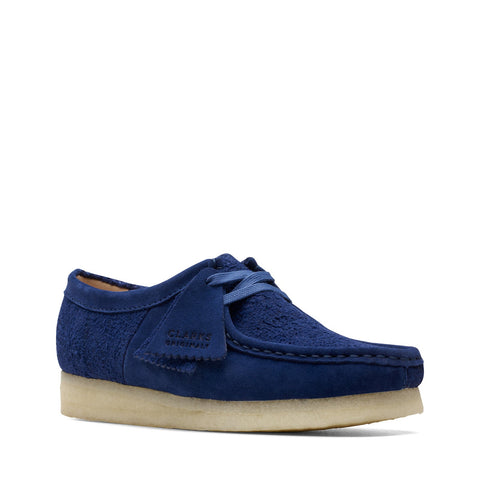 Clarks Wallabee 26172723 Womens Blue Suede Oxfords & Lace Ups Casual Shoes