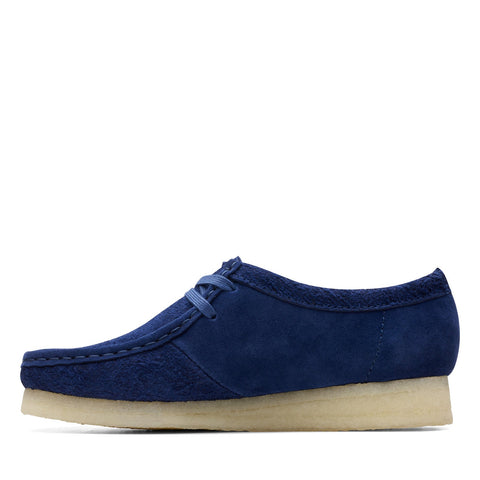 Clarks Wallabee 26172723 Womens Blue Suede Oxfords & Lace Ups Casual Shoes