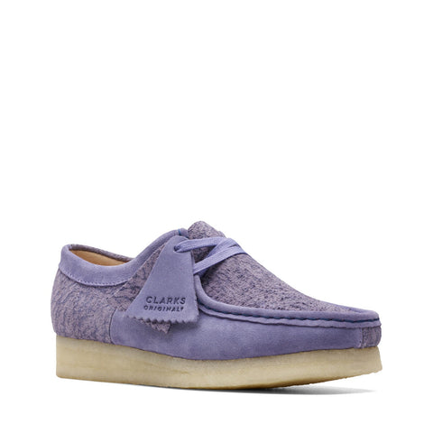 Clarks Wallabee 26172728 Womens Purple Suede Oxfords & Lace Ups Casual Shoes