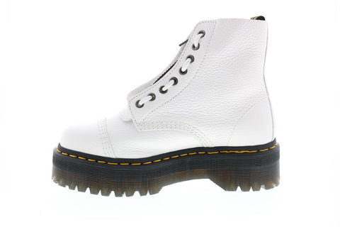 Dr. Martens Sinclair Aunt Sally R26261100 Womens White Leather Casual Dress Boots