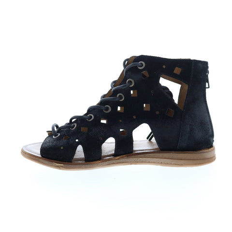Miz Mooz Florence 279012 Womens Black Suede Gladiator Sandals Shoes