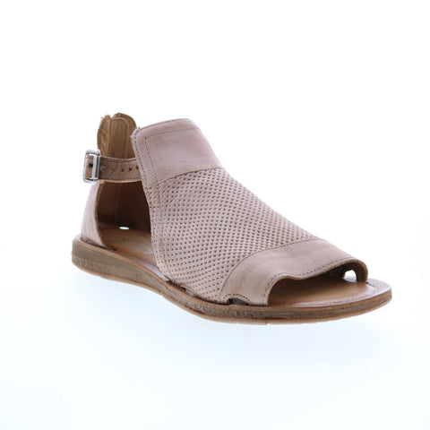 Miz Mooz Fiona Womens Pink Leather Hook & Loop Strap Sandals Shoes