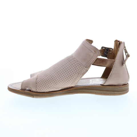 Miz Mooz Fiona Womens Pink Leather Hook & Loop Strap Sandals Shoes