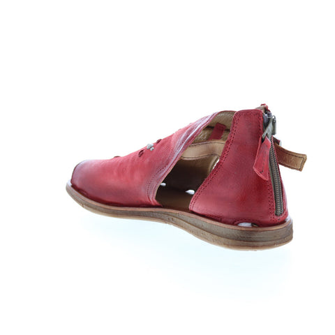 Miz Mooz Feat 279040 Womens Red Leather Hook & Loop Strap Sandals Shoes