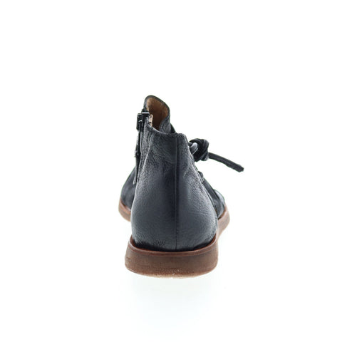 Miz Mooz Fuller Womens Black Leather Zipper Strap Sandals Shoes
