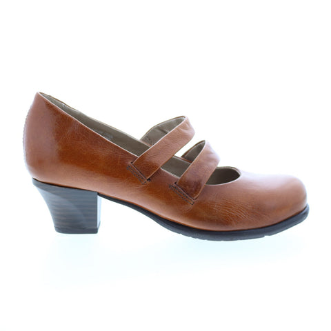 Miz Mooz Francie 292110 Womens Brown Leather Strap Strap Heels Shoes