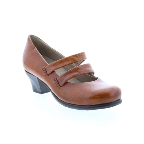 Miz Mooz Francie 292110 Womens Brown Leather Strap Strap Heels Shoes
