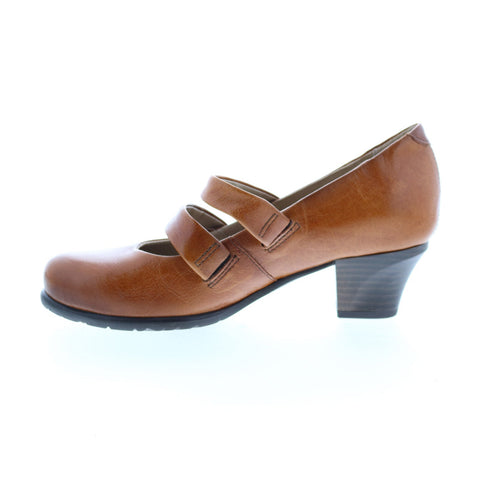 Miz Mooz Francie 292110 Womens Brown Leather Strap Strap Heels Shoes