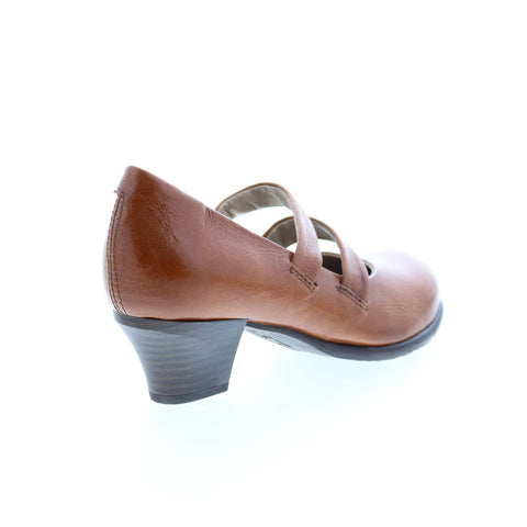 Miz Mooz Francie 292110 Womens Brown Leather Strap Strap Heels Shoes