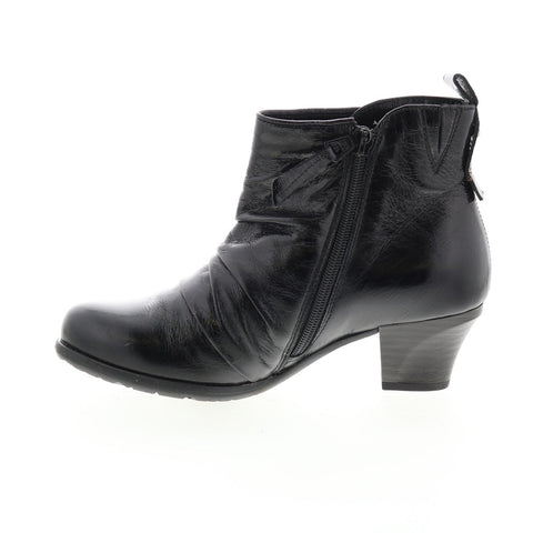 Miz Mooz Fox 292202 Womens Black Leather Zipper Ankle & Booties Boots