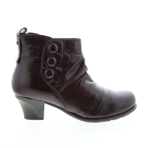 Miz Mooz Fox 292202 Womens Brown Leather Zipper Ankle & Booties Boots