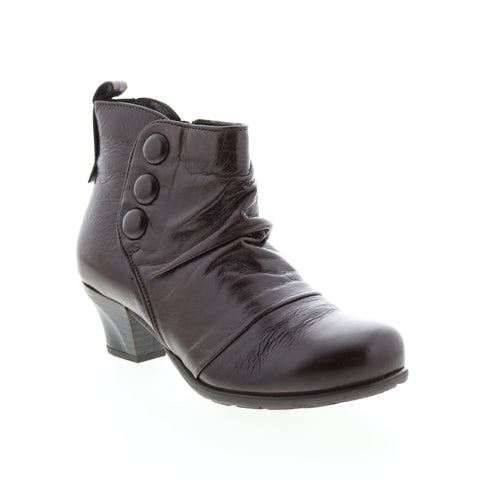 Miz Mooz Fox 292202 Womens Brown Leather Zipper Ankle & Booties Boots