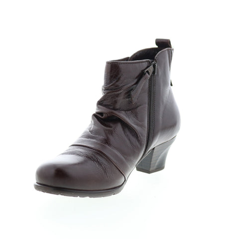 Miz Mooz Fox 292202 Womens Brown Leather Zipper Ankle & Booties Boots