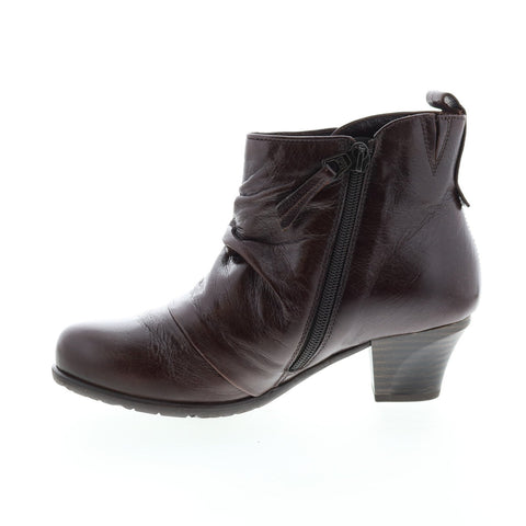 Miz Mooz Fox 292202 Womens Brown Leather Zipper Ankle & Booties Boots
