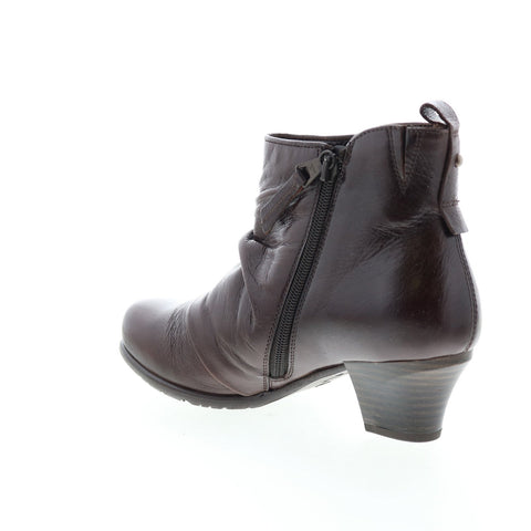 Miz Mooz Fox 292202 Womens Brown Leather Zipper Ankle & Booties Boots