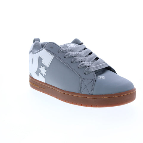 DC Court Graffik 300529-2GG Mens Gray Leather Skate Inspired Sneakers Shoes