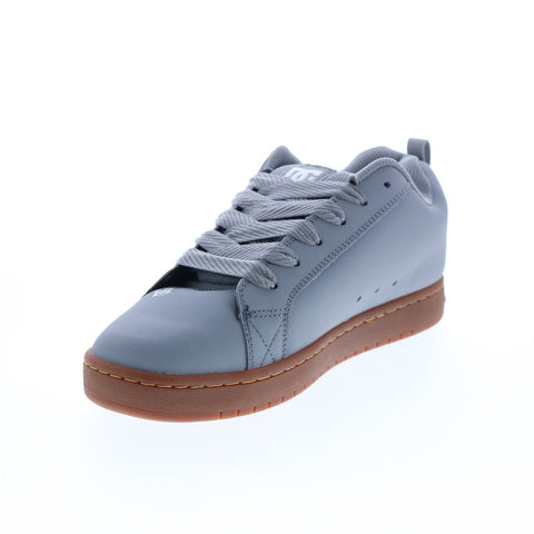 DC Court Graffik 300529-2GG Mens Gray Leather Skate Inspired Sneakers Shoes