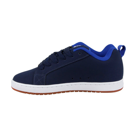 DC Court Graffik 300529 Mens Blue Leather Lace Up Athletic Surf Skate Shoes