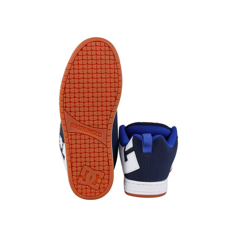 DC Court Graffik 300529 Mens Blue Leather Lace Up Athletic Surf Skate Shoes