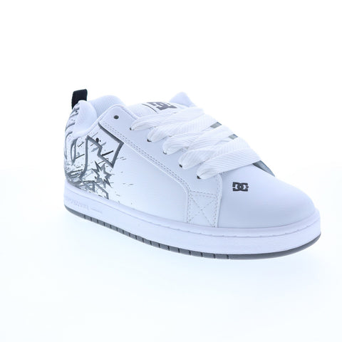 DC Court Graffik 300529-WPT Mens White Leather Skate Inspired Sneakers Shoes