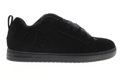 DC Court Graffik 300529 Mens Black Nubuck Leather Low Top Skate Sneakers Shoes