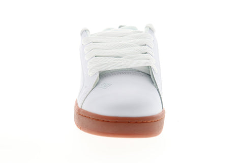DC Court Graffik 300529 Mens White Leather Athletic Lace Up Skate Shoes