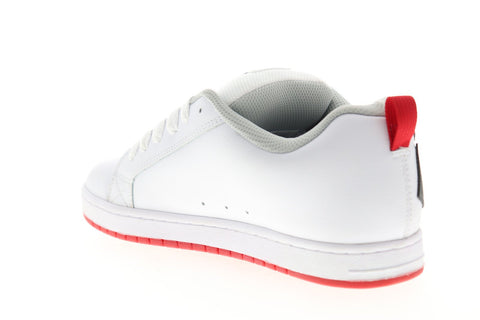DC Court Graffik 300529 Mens White Leather Lace Up Athletic Skate Shoes