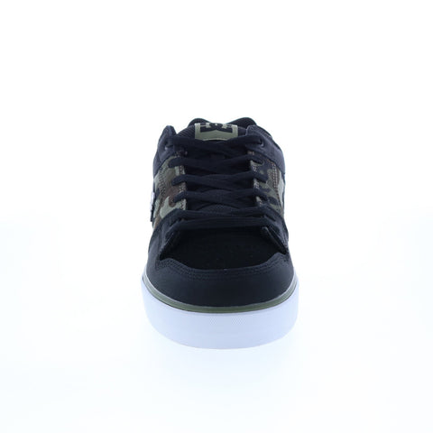 DC Pure 300660-0CP Mens Black Leather Lace Up Skate Inspired Sneakers Shoes