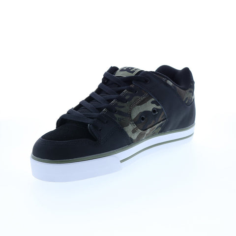 DC Pure 300660-0CP Mens Black Leather Lace Up Skate Inspired Sneakers Shoes