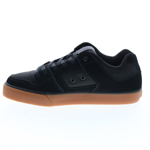 DC Pure 300660-BGM Mens Black Leather Lace Up Skate Inspired Sneakers Shoes