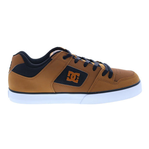 DC Pure 300660-KBO Mens Brown Leather Lace Up Skate Inspired Sneakers Shoes