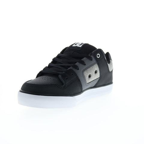 DC Pure 300660-KWA Mens Black Leather Lace Up Skate Inspired Sneakers Shoes
