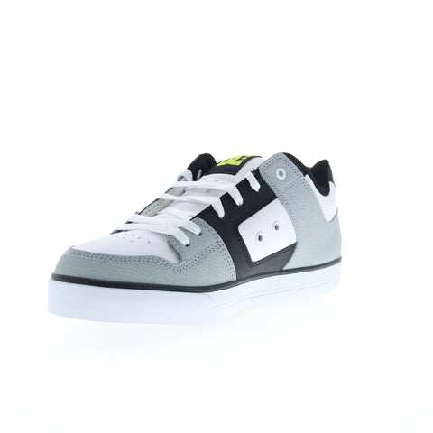 DC Pure 300660-WLM Mens Gray Leather Lace Up Skate Inspired Sneakers Shoes