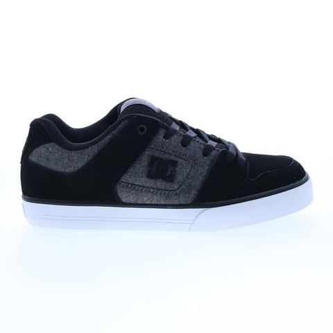 DC Pure 300660-XKSK Mens Black Nubuck Lace Up Skate Inspired Sneakers Shoes