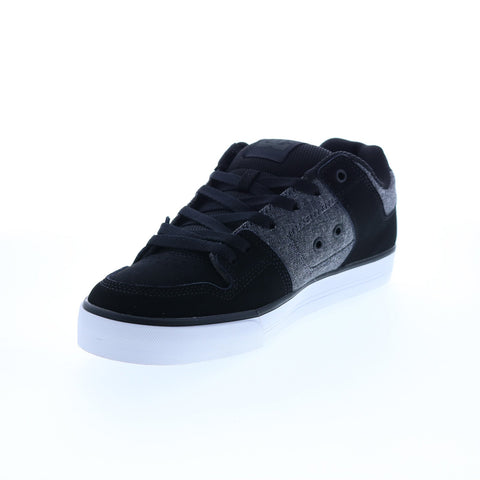 DC Pure 300660-XKSK Mens Black Nubuck Lace Up Skate Inspired Sneakers Shoes