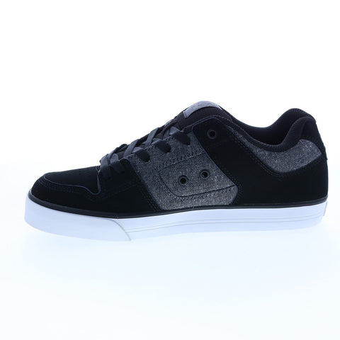DC Pure 300660-XKSK Mens Black Nubuck Lace Up Skate Inspired Sneakers Shoes