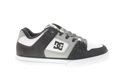 DC Pure 300660-XSWB Mens Gray Leather Skate Inspired Sneakers Shoes