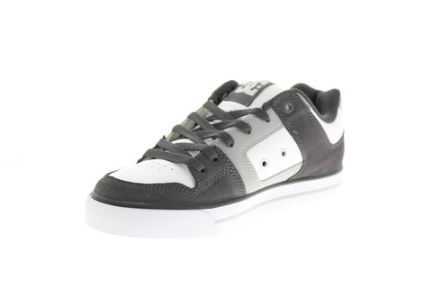 DC Pure 300660-XSWB Mens Gray Leather Skate Inspired Sneakers Shoes