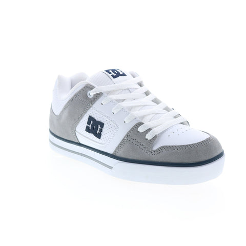 DC Pure 300660-XWSS Mens White Leather Lace Up Skate Inspired Sneakers Shoes