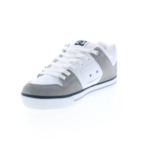 DC Pure 300660-XWSS Mens White Leather Lace Up Skate Inspired Sneakers Shoes