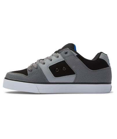DC Pure 300660-XKSB Mens Gray Nubuck Lace Up Skate Inspired Sneakers Shoes