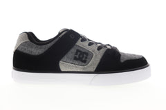 DC Pure 300660 Mens Black Canvas Lace Up Skate Sneakers Shoes