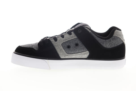 DC Pure 300660 Mens Black Canvas Lace Up Skate Sneakers Shoes